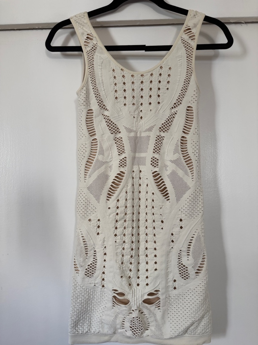 bebe Cream Bodycon Stretch Knit Mini Dress Small - Picture 3 of 9